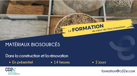 [FORMATION] Matériaux biosourcés dans la construction et la rénovation