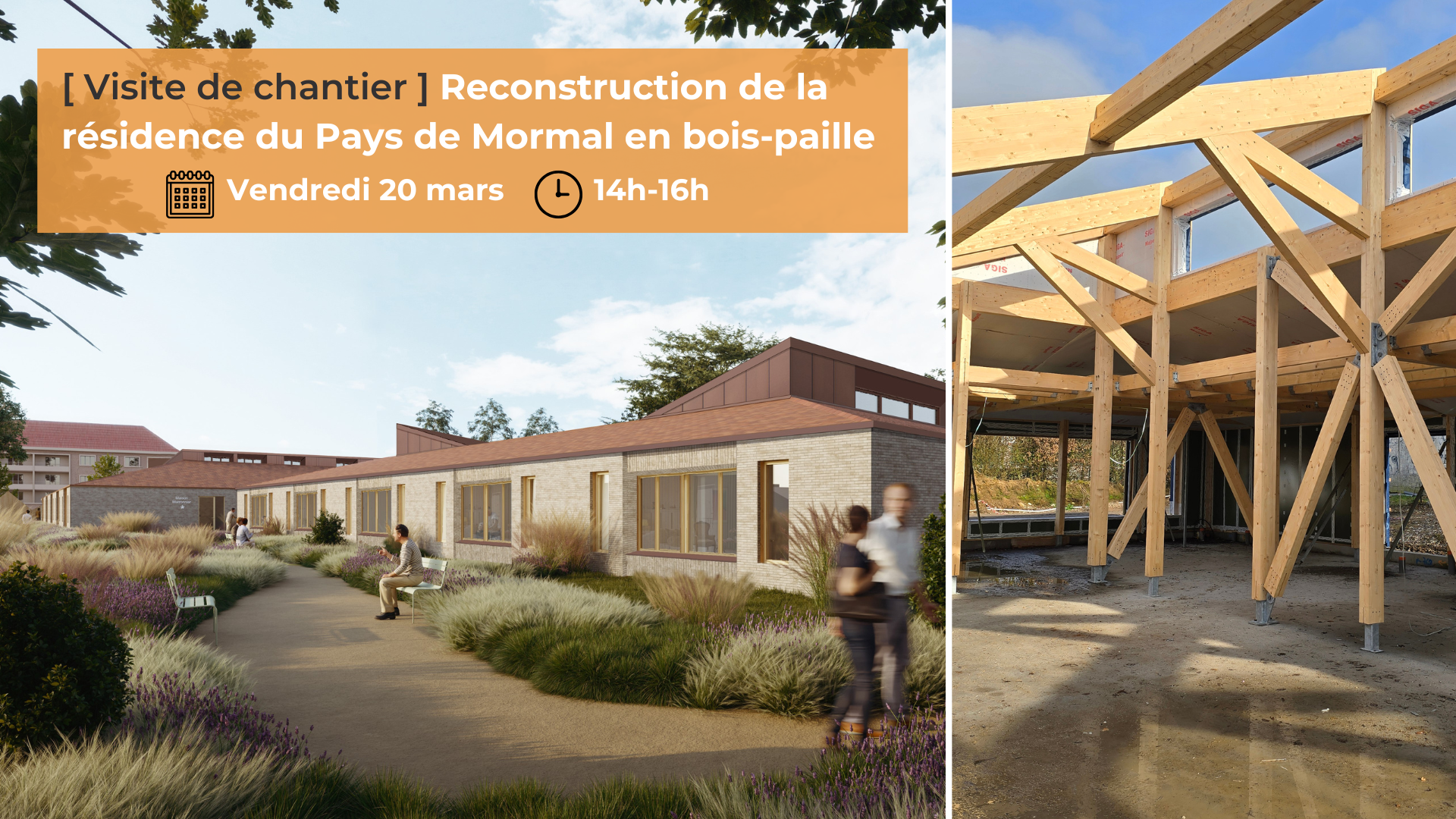 Visite de chantier en bois-paille à Landrecies